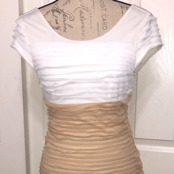 BEBE Peyton Striped Tri-Color DRESS - Picture 2 of 7